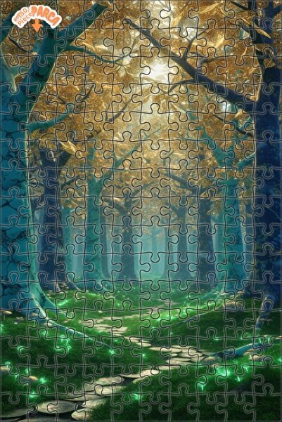 Teona Ahşap Magical Forest Radiance Digital Art Oil Painting Double-Deck Fram...