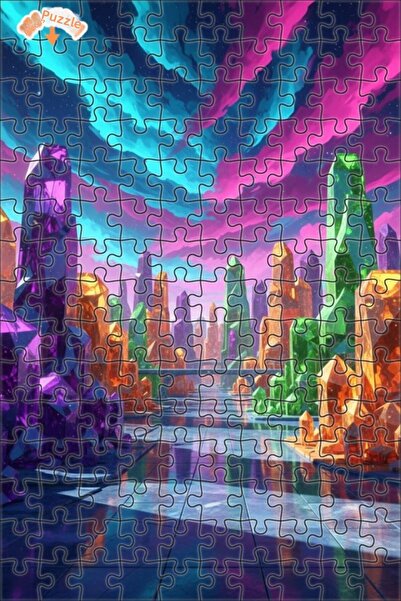 Teona Ahşap Crystal City Landscape Oil Painting Look 150 Pieces 20X30