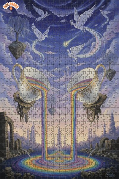 Teona Ahşap لوحة زيتية بتصميم السماء السحرية 500 قطعة 50×30