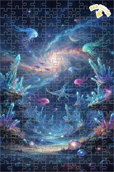 Teona Ahşap لغز خشبي بإطار مزدوج الطبقات من كريستال جالاكتيك تحت البحر 200 قط...