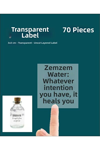Hsn ملصق زجاجة زمزم هدية شفاف 70 قطعة على شكل صحن