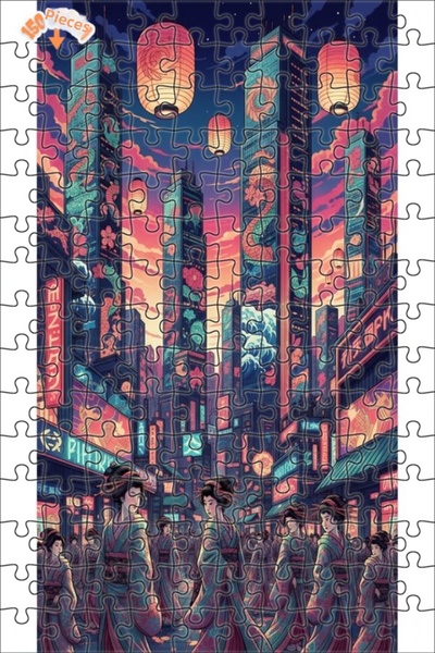 Teona Ahşap لغز خشبي بتصميم رقصة التنين على الشوارع بمظهر الألوان المائية 150...