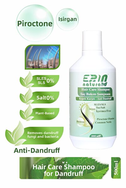 Erin Natural Pirokton Anti-Dandruff Hair Care Shampoo - Sles & Salt-Free 500 ml