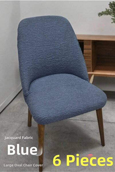 AKBU غطاء كرسي مطبخ عالي الجودة مكون من 6 قطع، غطاء كرسي مطاطي كبير بيضاوي ال...