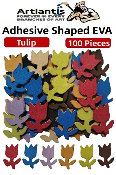 Artlantis Shaped Eva Adhesive Tulip 100 Pieces 1 Pack Self-Adhesive Eva Stick...