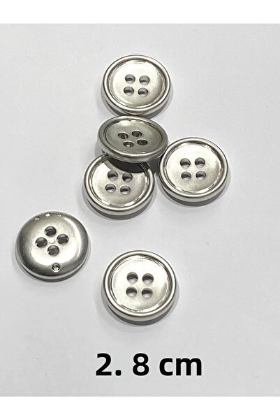 karantuhafiye Italian Coat / Trench Denim Button / Set of 6 / Color Silver / ...