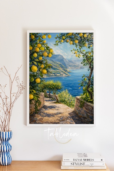 tablodea Pinterest Tablou cu peisaj mediteranean cu lămâie TD Poster înrămat ...