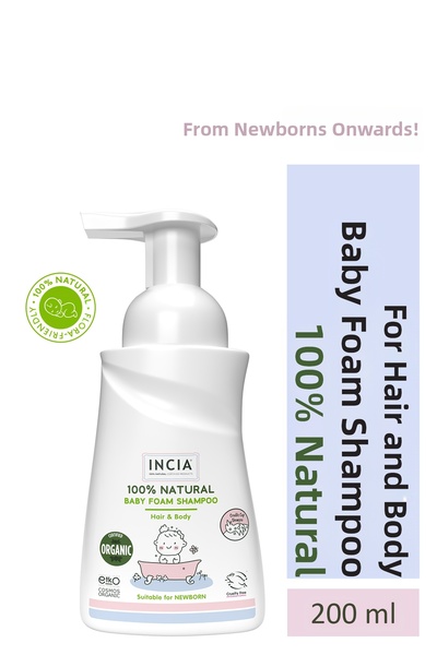 Incia شامبو رغوي للأطفال عضوي طبيعي 100% ومعتمد للشعر والجسم واللافندر لمنع ا...