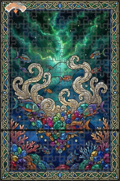 Teona Ahşap ألغاز خشبية مؤطرة بطبقتين بتصميم مخلوقات بحرية سحرية ومناظر طبيعي...