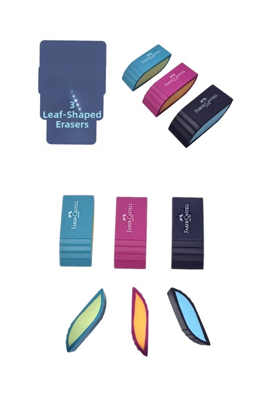 Faber Castell 3 Leaf Shaped Erasers