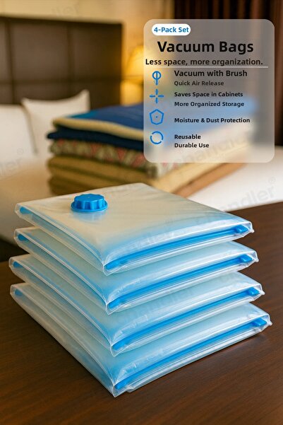 Chandler Home AİRLOCK (60x80 cm) Σετ 4 τσάντες αποθήκευσης ρούχων και παπλωμά...