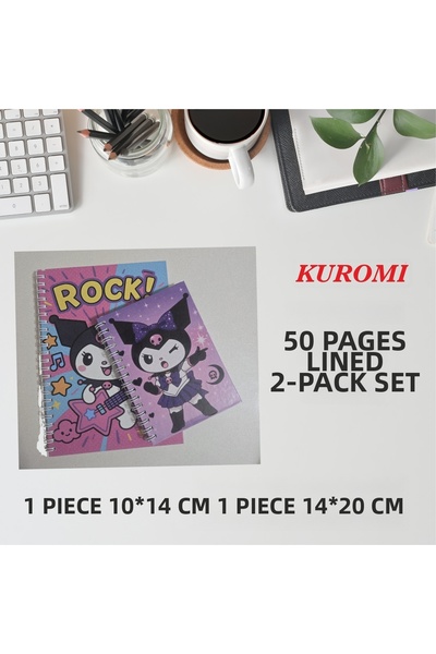 SIRADIŞI REKLAM Kuromi Printed 2-Piece Notebook