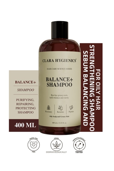 Clara Hygienics شامبو باليانس+ لتوازن الدهون 400 مل - مُعادل للدهون ومُرمم وم...
