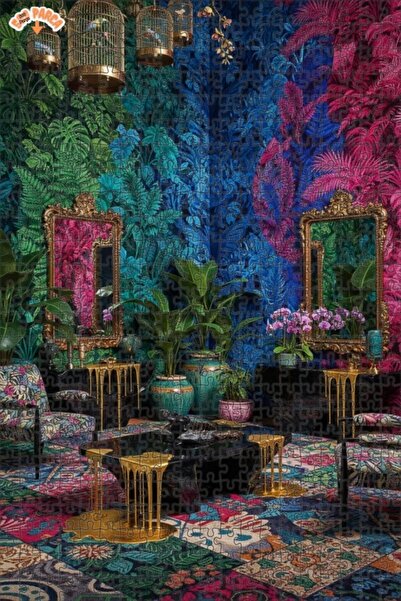 Teona Ahşap لغز خشبي بمظهر لوحة زيتية يشبه الحلم الاستوائي 500 قطعة 50×30