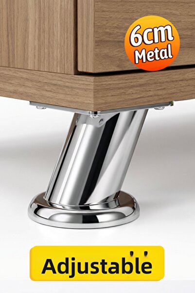 Badem10 (AJUSTABIL) Bază din metal cromat cu masă (6 CM) Unitate TV Mobilier ...