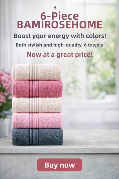 BAMİROSE ΣΕΤ 6 ΤΕΜΑΧΙΩΝ ΠΕΤΣΕΤΕΣ ΧΕΡΙΩΝ & ΠΡΟΣΩΠΟΥ 50x90 εκ.