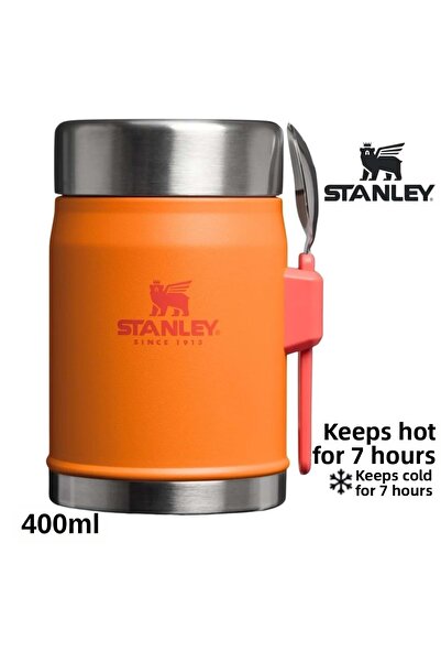 Stanley ترمس طعام كلاسيكي أسطوري مع ملعقة سعة 0.4 لتر، قارورة ترمس للتخييم با...