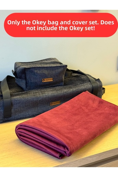 Mady Aksesuar Okey Game Set Anthracite and Game Tablecloth 2 in 1 Set