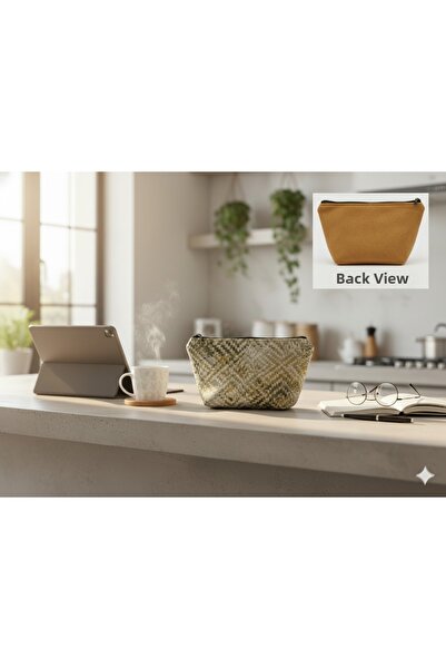 YILDIZ DİJİTAL HOME حقيبة مكياج مخصصة منسوجة، حقيبة منظمة فاخرة لمستحضرات الت...