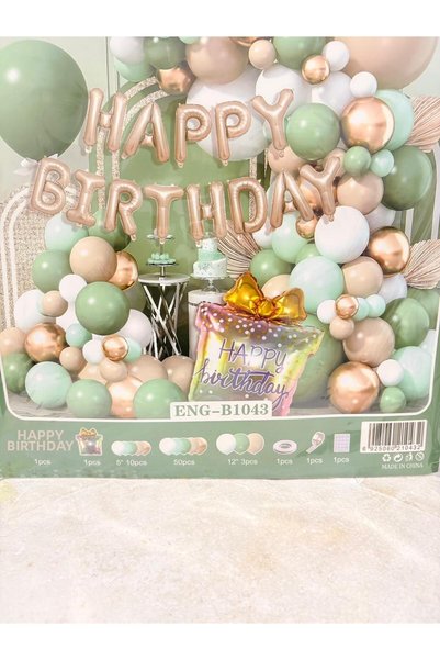 ENG PARTİ DÜNYASI 68 Piece Birthday Balloon Concept - Happy Birthday Set Eng-B1043