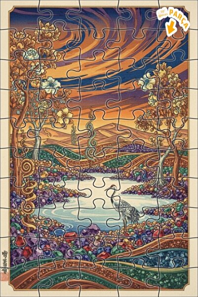 Teona Ahşap لغز خشبي مطبوع عليه فن الببغاء الساحر، لغز خشبي بإطار مزدوج الطبق...