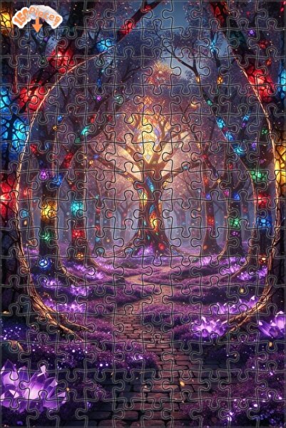 Teona Ahşap Crystal Forest Magic Double Layer Framed Wooden Puzzle 150 Pieces...