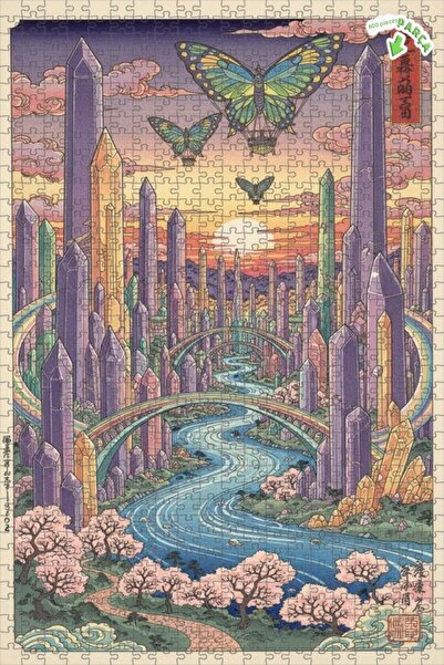 Teona Ahşap لغز خشبي بإطار مزدوج الطبقات من كريستال سيتي، رحلة بالون الفراشة،...