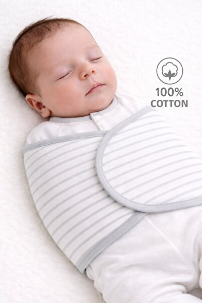 Mimocan 100% Cotton Newborn Swaddle - Soft Padded, Adjustable Velcro Baby Swa...