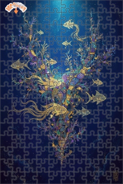 Teona Ahşap لغز خشبي بإطار مزدوج الطبقات بمظهر لوحة زيتية لاستكشاف تحت الماء ...