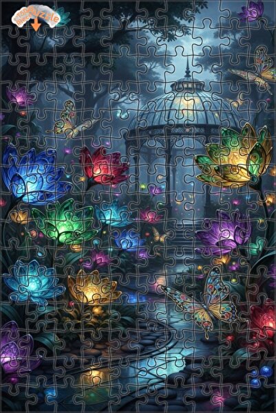 Teona Ahşap Magical Garden Butterflies Oil Painting Look Wooden Puzzle 150 Pi...