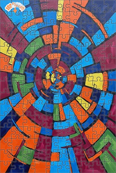 Teona Ahşap لغز خشبي بنمط هندسي ديناميكي بمظهر اللوحات الزيتية 150 قطعة 20×30