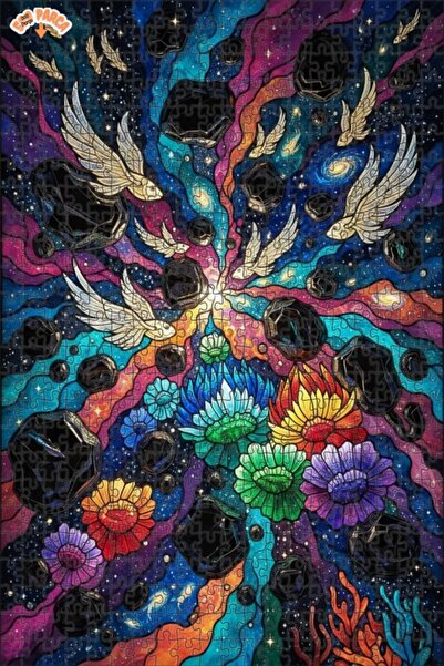 Teona Ahşap لغز خشبي بإطار مزدوج الطبقات بتصميم الأسماك ذات الزعانف والزهور ا...