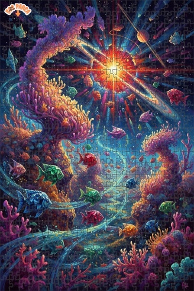 Teona Ahşap لوحة زيتية فنية عالمية لأسماك بحر المرجان، لوحة خشبية مؤطرة بطبقت...