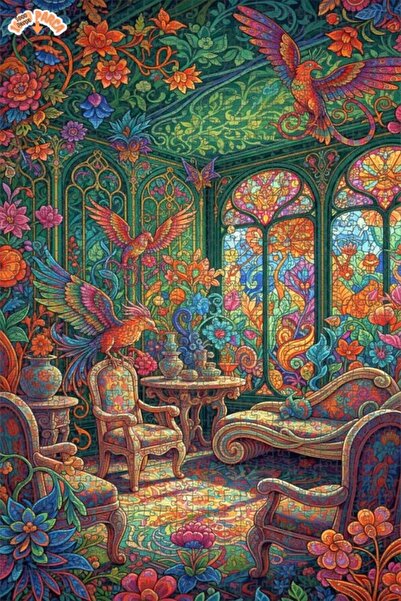 Teona Ahşap لغز خشبي رائع بنمط سلحفاة الحديقة الزمردية وطائر بتأثير اللوحة ال...