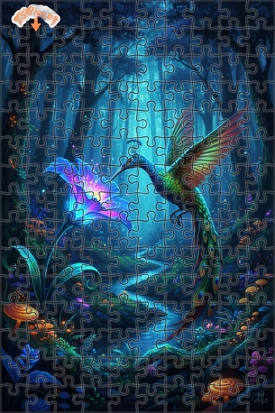 Teona Ahşap لغز خشبي مؤطر بطبقتين من الغابة السحرية مع طائر الفراشة والزهور ا...