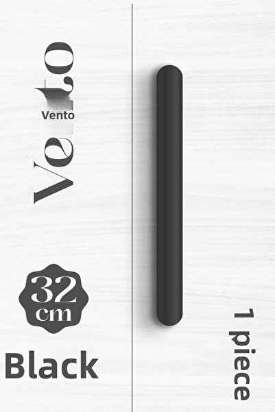 Badem10 مقبض درج معدني مسطح باللون الأسود غير اللامع من VENTO بطول 320 مم للخ...