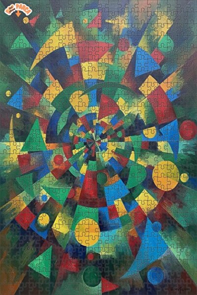 Teona Ahşap لغز خشبي بإطار ذو طابقين بمظهر اللوحات الزيتية الهندسية الديناميك...