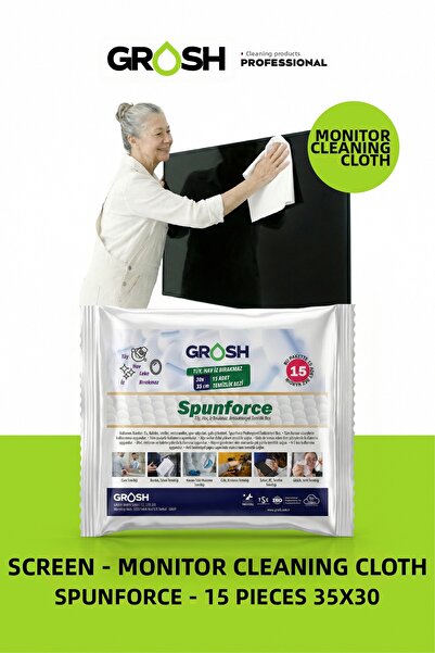Grosh سبونفورس قماش تنظيف للمنتجات الحساسة مقاس 30 × 35 مقاس كبير 15 قطعة