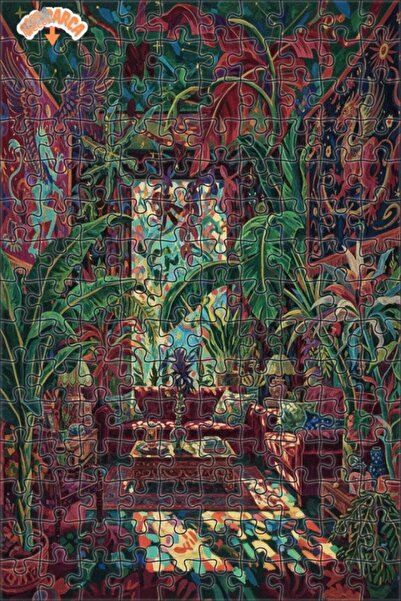 Teona Ahşap لغز خشبي مؤطر بطبقتين بمظهر لوحة زيتية لمنزل الغابة الغامضة 150 ق...