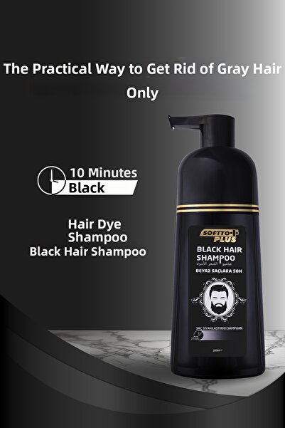 Softto Plus شامبو صبغ الشعر ذو التأثير الفوري الذي يوفر مظهرًا طبيعيًا 350 مل