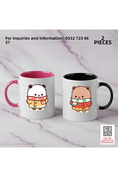 Ceymas Hediyelik Valentine's Day Special Series Dudububu Couple Cup Set of 2 ...