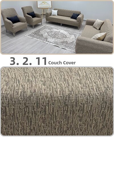 uzhanem Stretch Elastic Flexible Washable Cotton 3 2 1 1 Jacquard Sofa Cover ...