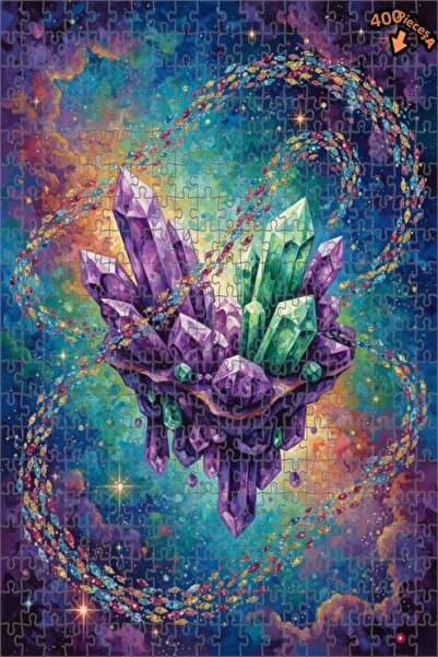 Teona Ahşap Mysterious Crystal Galaxy Art Double Layer Framed Wooden Puzzle 4...