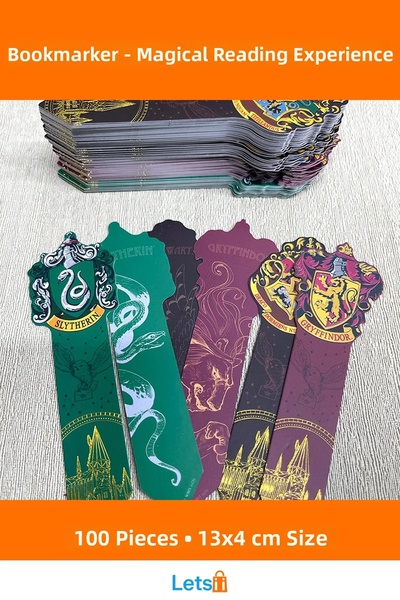 Letsii مجموعة علامات الكتب ذات الطابع الخاص بهاري بوتر مكونة من 100 قطعة