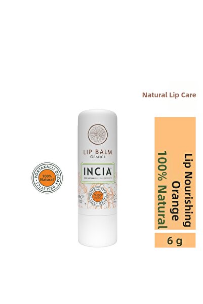 Incia كريم العناية بالشفاه المرطب بالأعشاب البرتقالية الطبيعية 100%، 6 جم