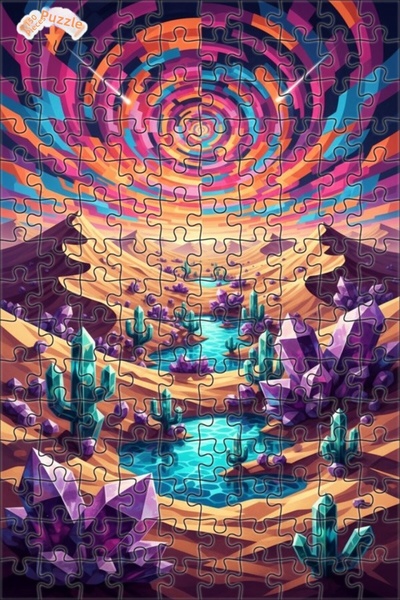 Teona Ahşap لغز خشبي بإطار مزدوج الطبقات من كريستال فاها كينت، فن رقمي، 150 ق...