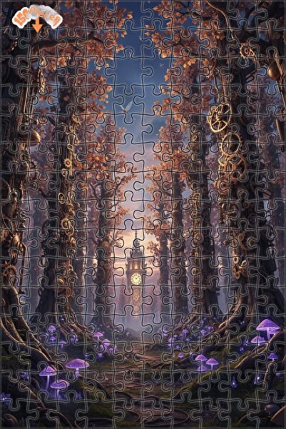 Teona Ahşap لغز خشبي مؤطر بطبقتين من غابة الزمن الغامضة 150 قطعة 20×30