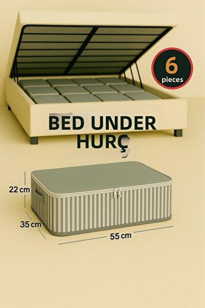 Rosa Lui 6 bucăți - sac de depozitare de dimensiune medie, cu dungi antracit,...
