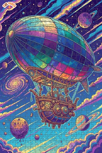 Teona Ahşap لغز خشبي ملون على شكل سفينة فضاء بطبقتين مع إطار 500 قطعة 50×30