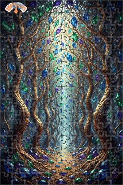 Teona Ahşap لغز خشبي غامض على شكل غابة كريستالية، لغز خشبي بإطار مزدوج الطبقا...